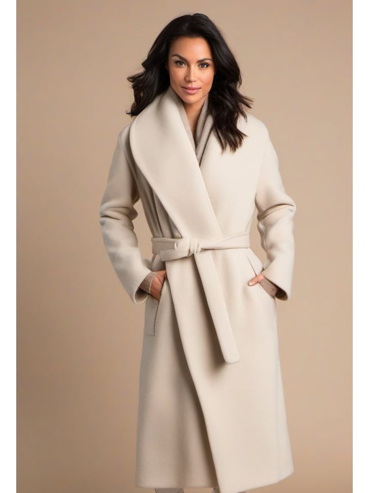 Ecru Undyed Wrap Coat
