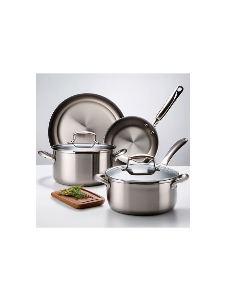 Stainless Steel Cookware Set (10-piece) - Deluxe