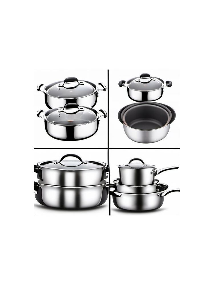 Stainless Steel Cookware Set (10-piece) - Essential