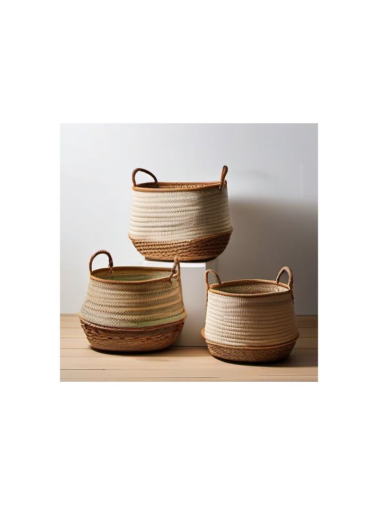 Woven Storage Baskets (Set of 3) - Plus